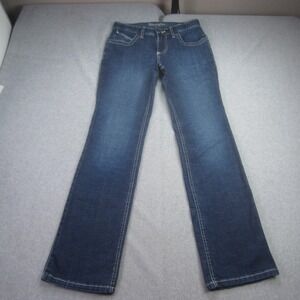 Wrangler Q Baby Jeans Womens 3/32 Blue Ultimate Riding Dark Wash Bootcut Western
